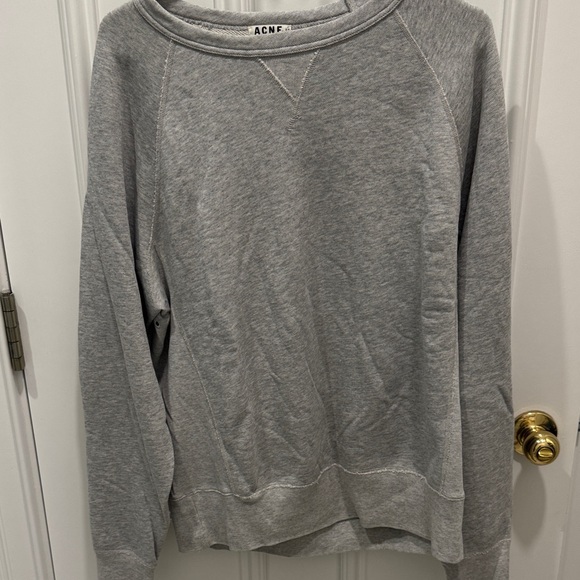 Acne Light Gray Crewneck Sweater for Men - Picture 1 of 4